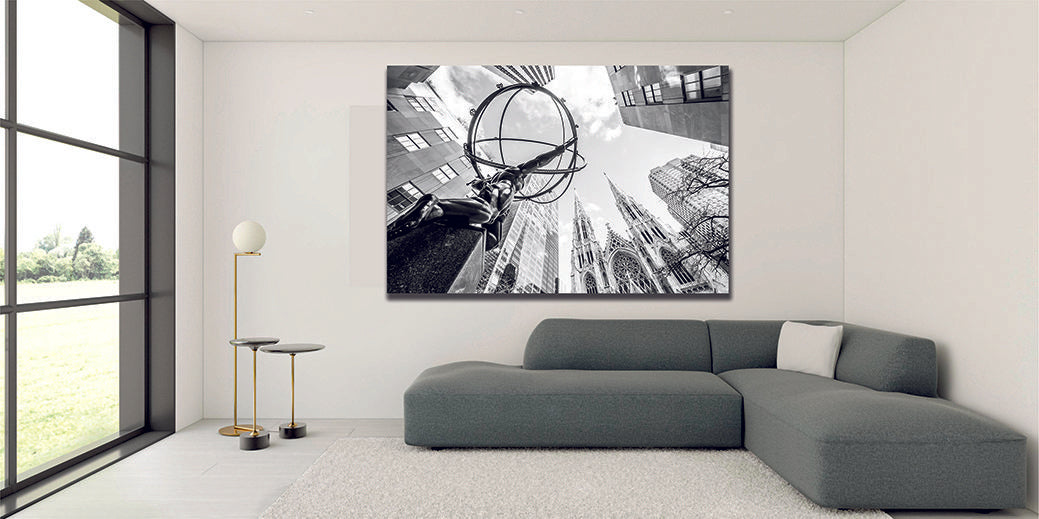 Statue of Rockefeller St. Patrick church, Manhattan Canvas | My Canvases