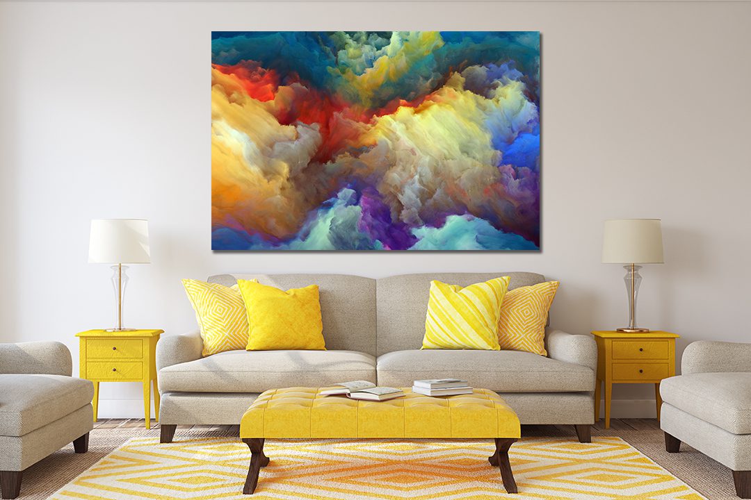 Cloud Abstract Blue Purple Orange Yellow Canvas
