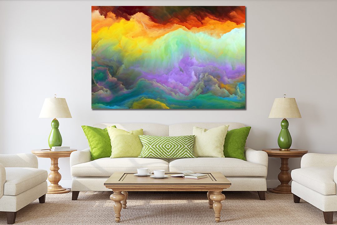Cloud Abstract Red Yellow Purple Green Canvas - Wall Art - Luxury