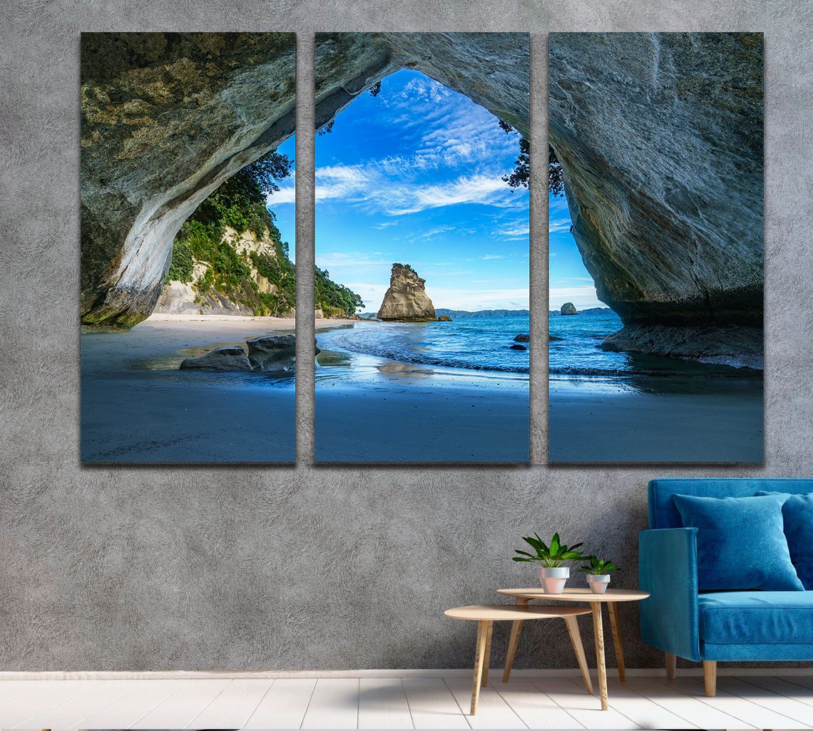 Cathedral Cove Beach, Coromandel, New Zealand Canvas Wall Art