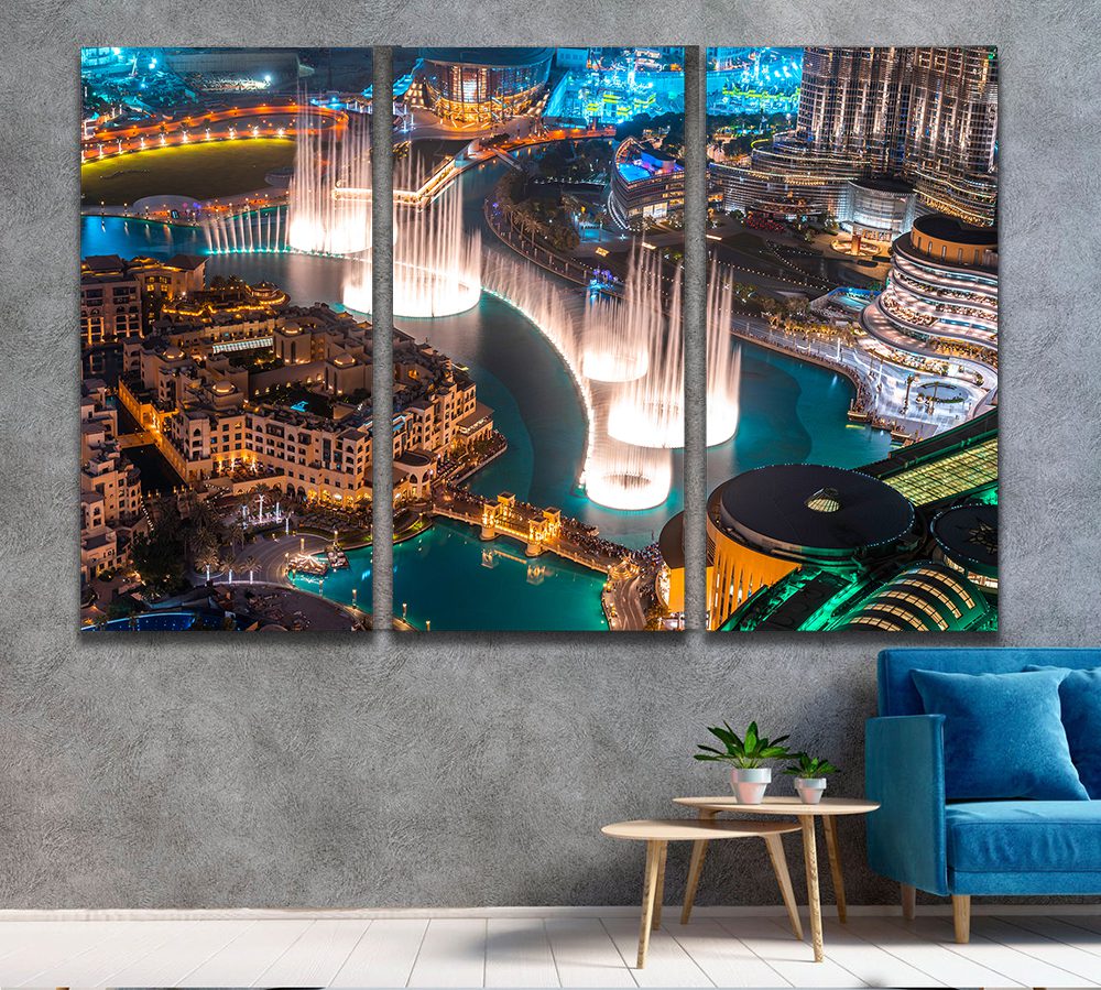 Dancing fountain show, Dubai Canvas Print Wall Art - | MyCanvases