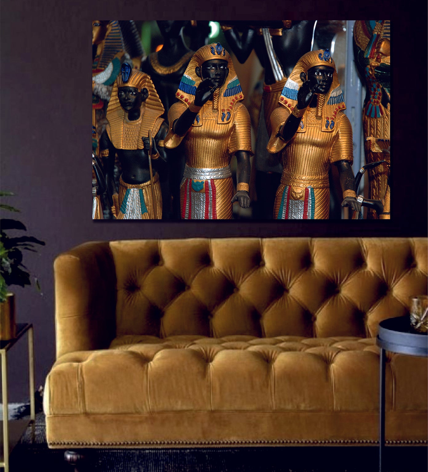 Pharaoh Statues Canvas Wall Art - | MyCanvases