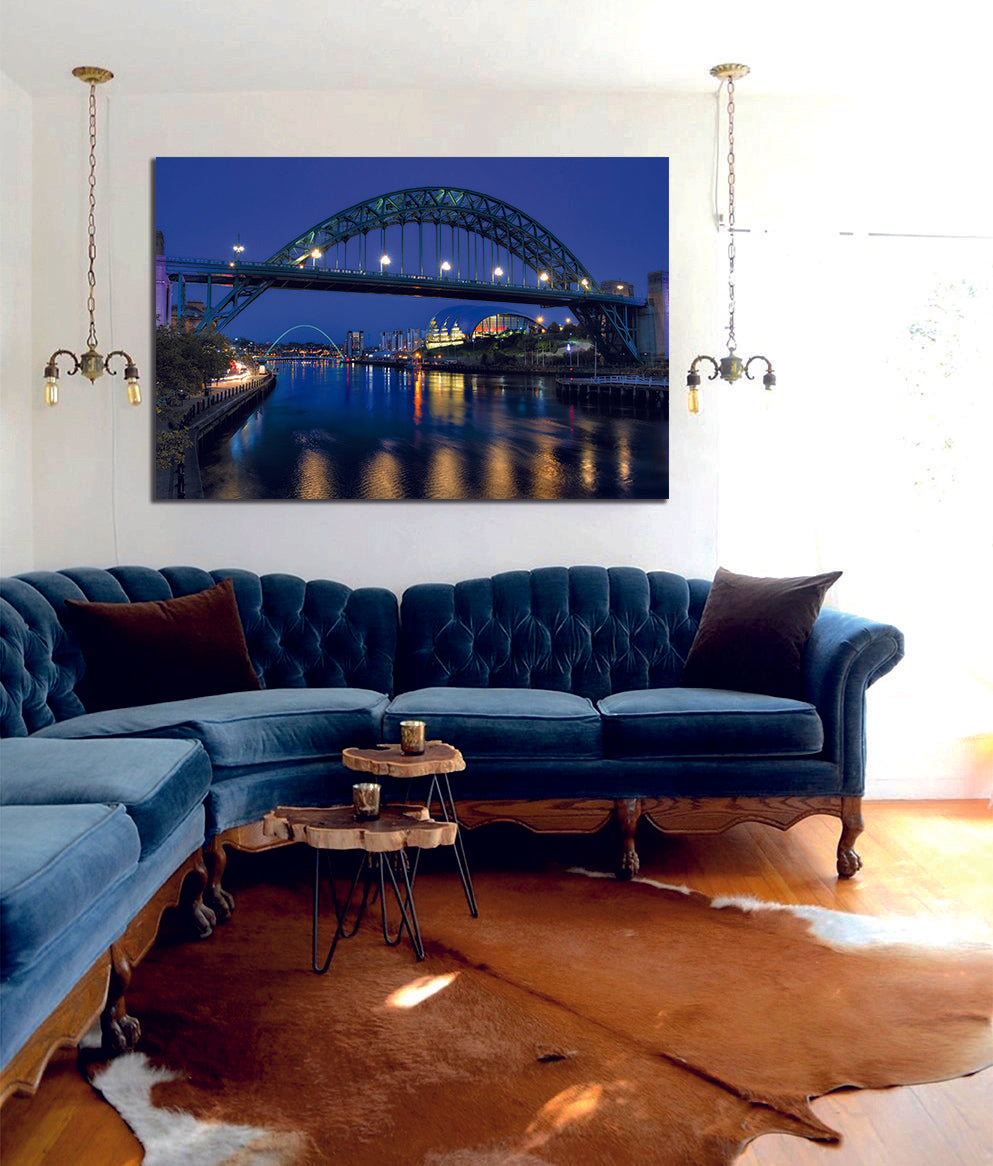 Newcastle Bridge River Tyne UK Canvas Wall Art | My Canvases