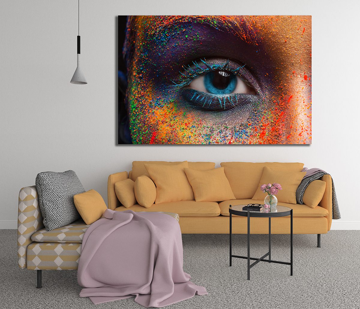 Colourful Woman's Eye Picture Canvas - Eye Canvas