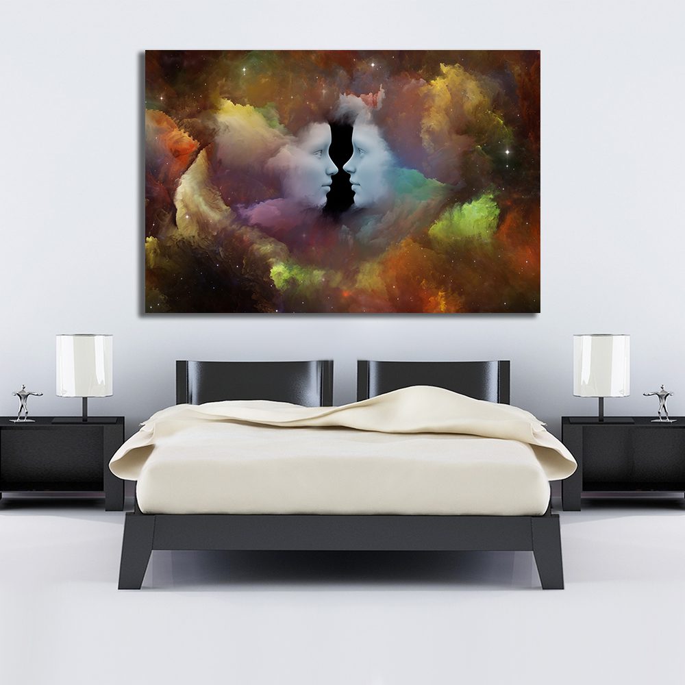 Abstract Fused Human Mind Friendship Love Canvas - MyCanvases