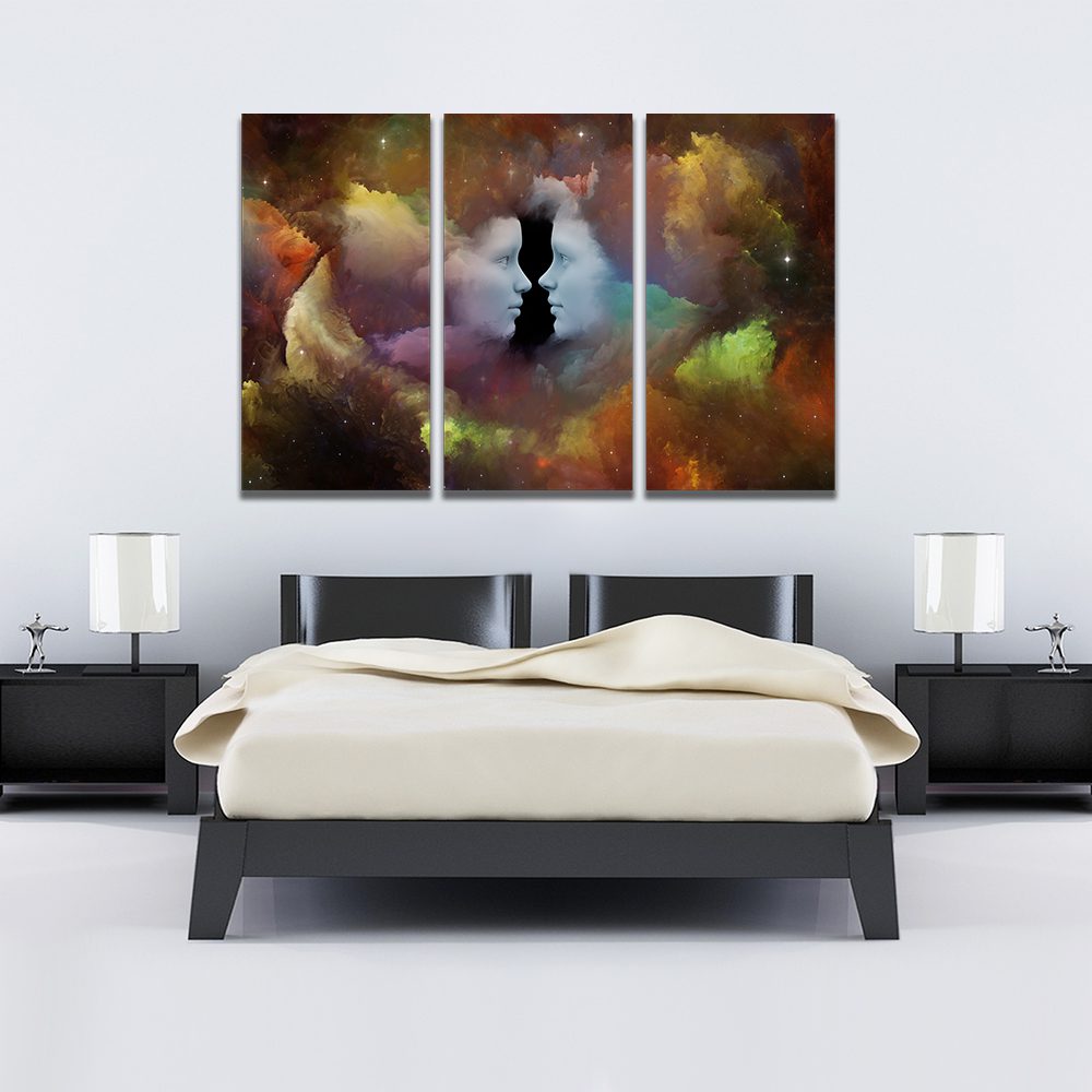 Abstract Fused Human Mind Friendship Love Canvas