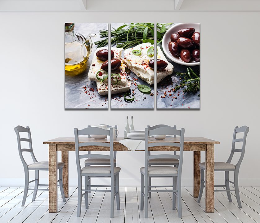 Feta Cheese With Olives And Herbs Canvas Print