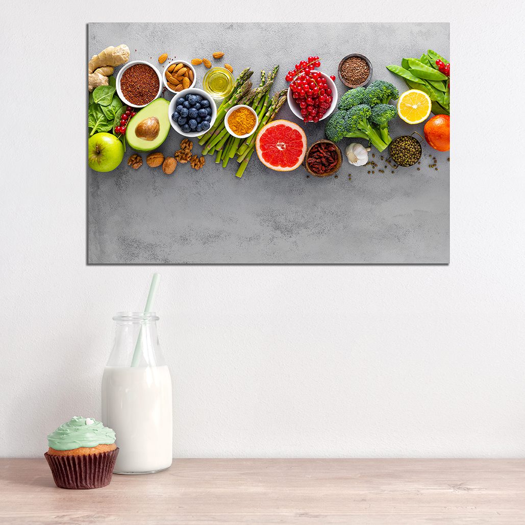 Fruit Vegetable Nuts Lentils Canvas Wall Art - Kitchen Decor