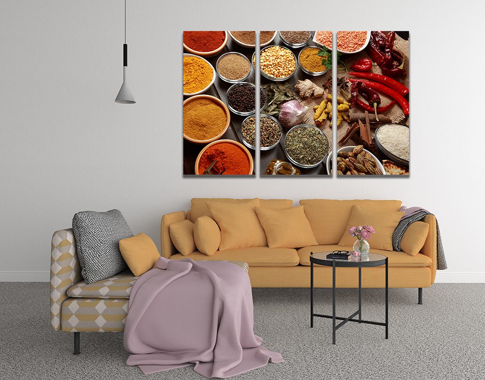 Indian Exotic Herb Spices Food Ingredients Canvas