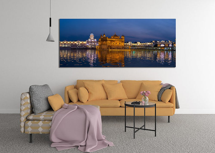 Golden Temple India Panoramic View Canvas Print Wall Art