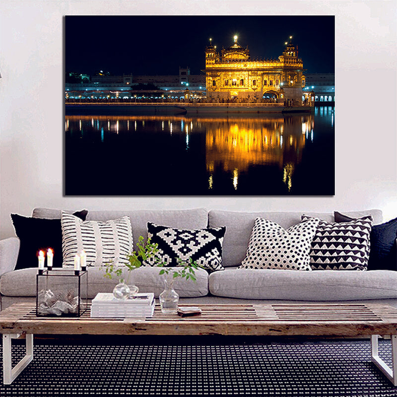 Golden Temple Amritsar India Night View Canvas