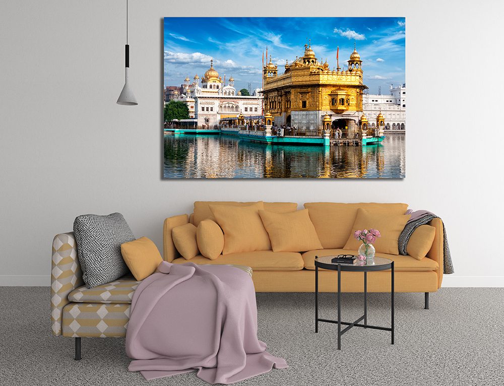 Golden Temple Amrtisar Sri Harmandir Sahib Darbar India Side View Canvas Wall Art