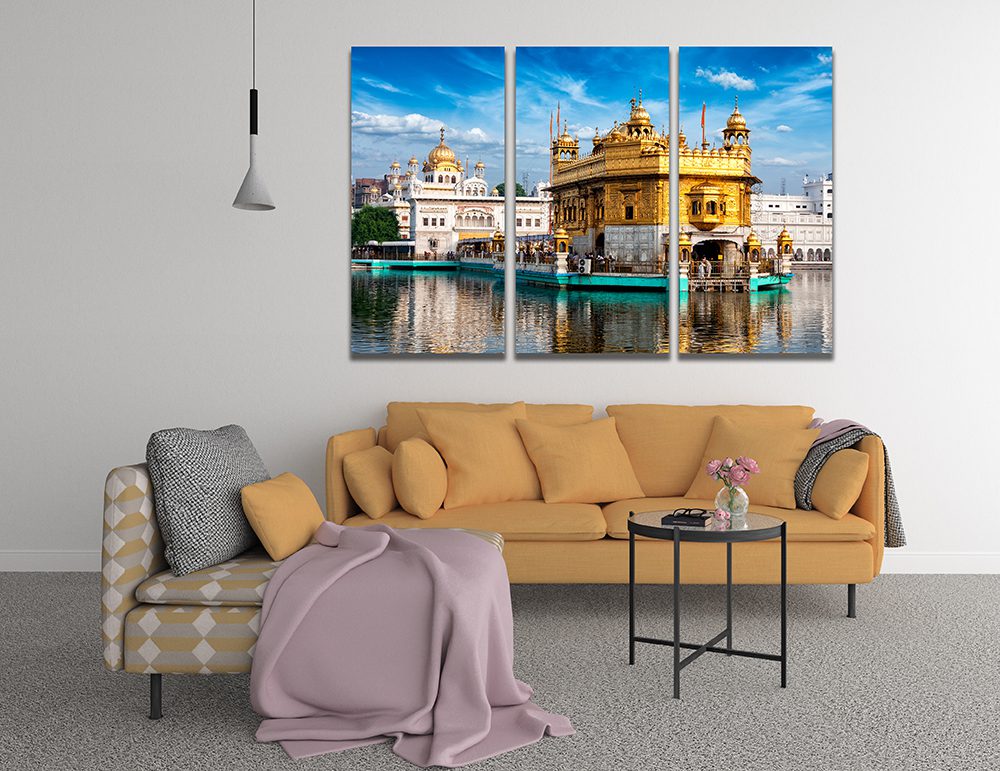 Golden Temple Amrtisar Sri Harmandir Sahib Darbar India Side View Canvas Wall Art