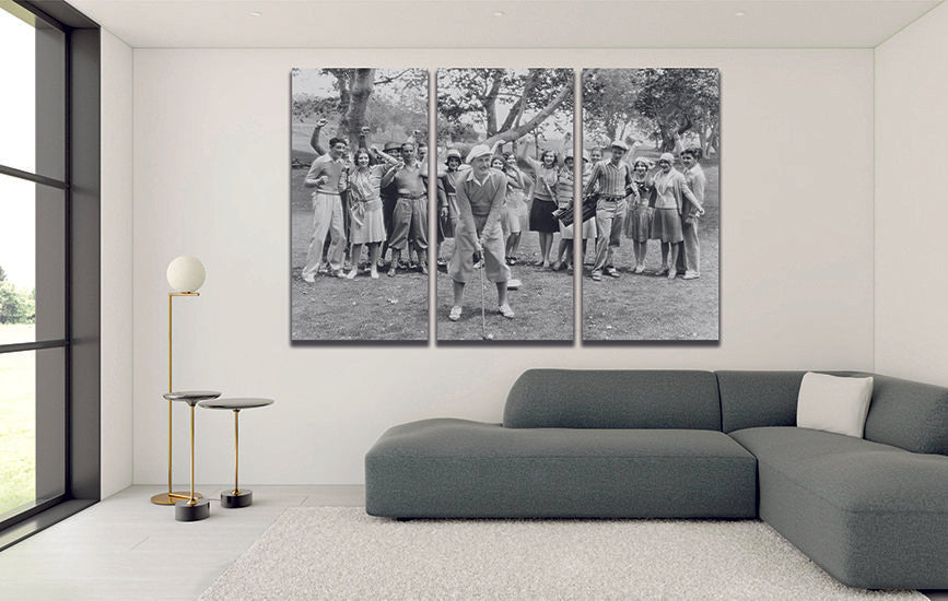 Golf Black & White Canvas Wall Art