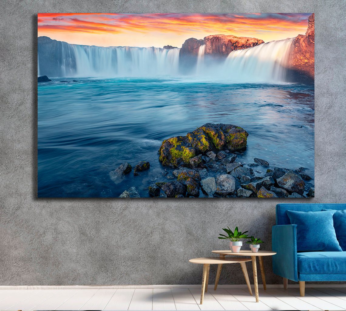 Sunrise Skjalfandafljot River Iceland Canvas Wall Art | My Canvases