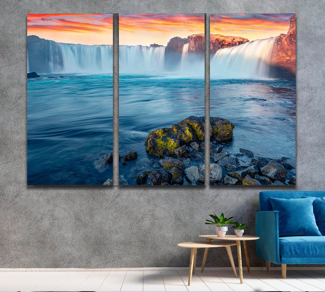Sunrise Skjalfandafljot River Iceland Canvas Wall Art