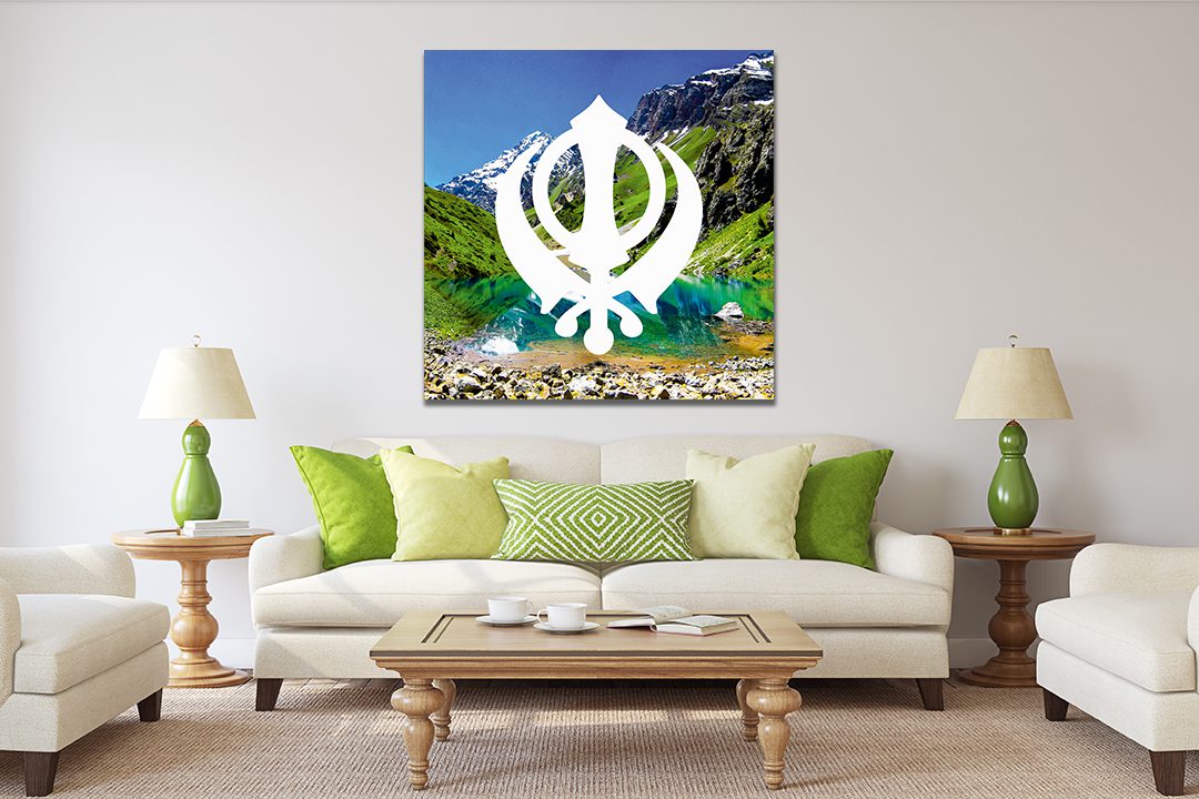 Green Valley Khanda Sikh Canvas Print Wall Art