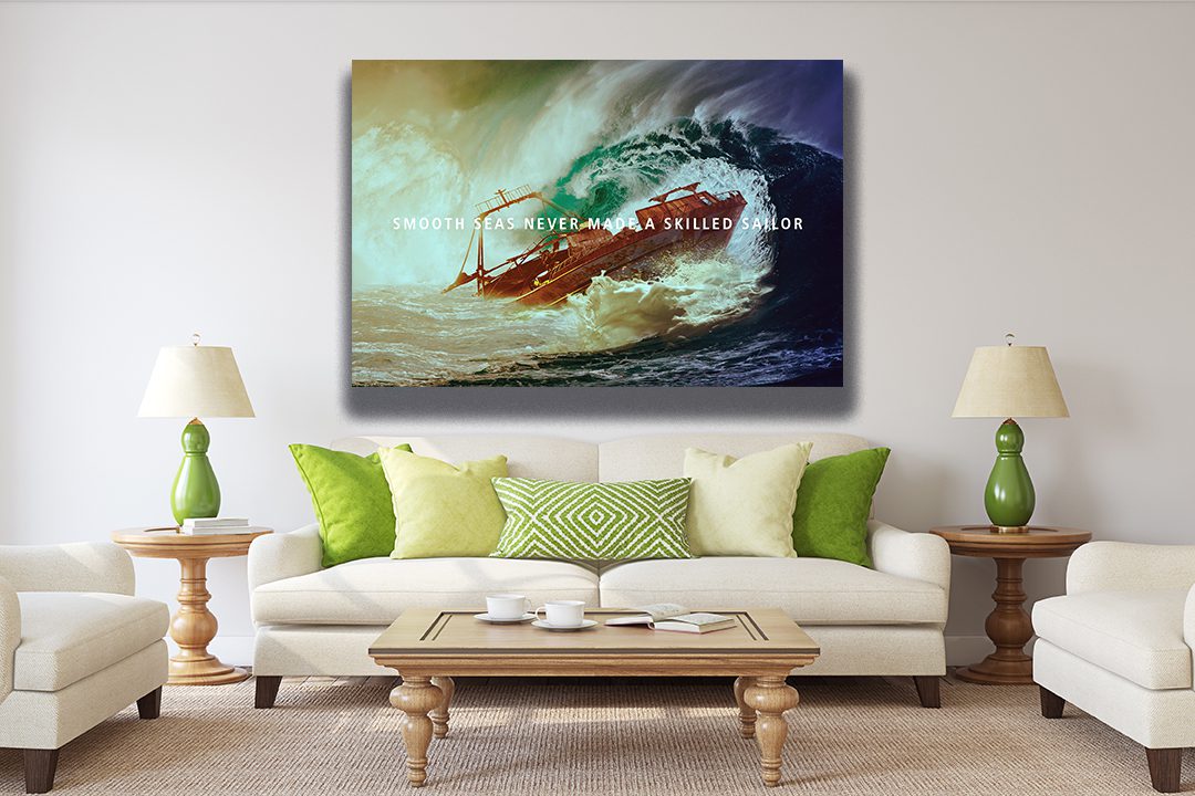 Smooth Seas Never Made A Skilled Sailor Motivational Canvas - MyCanvases