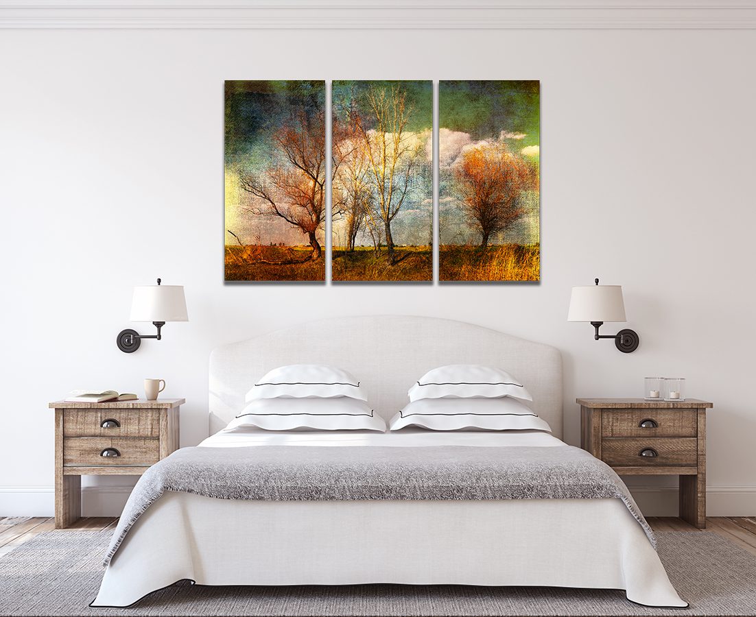 Grunge Trees Abstract Canvas Wall Art