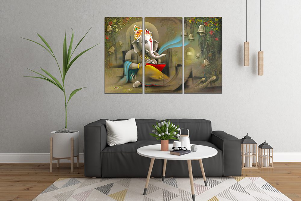 Hindu Lord Ganesha Canvas Wall Art