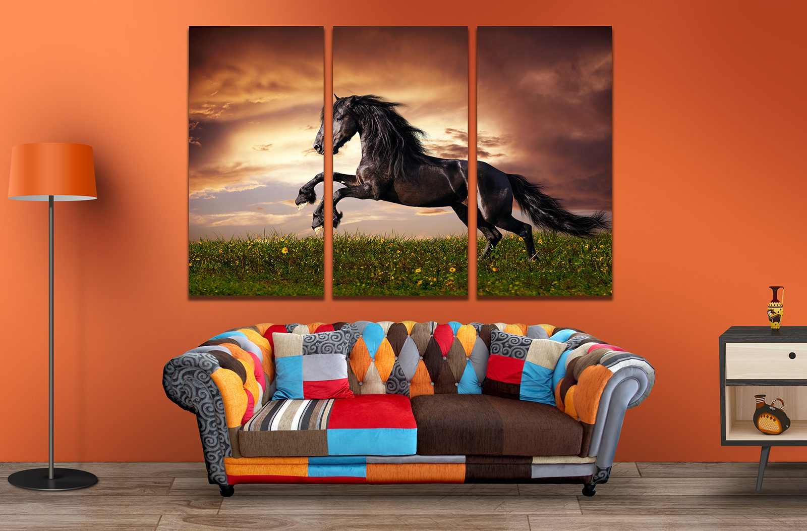 Horse Galloping Canvas Print Wall Art
