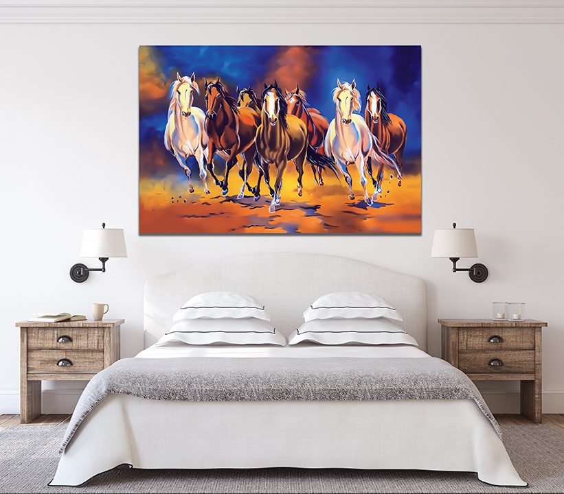 Horses Galloping Abstract Art Canvas Wall Art - My Canvases