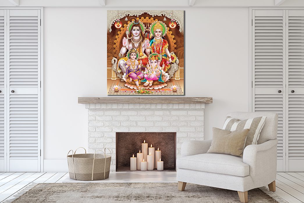Lord Shiva Family Hindu Canvas Wall Art - MyCanvases