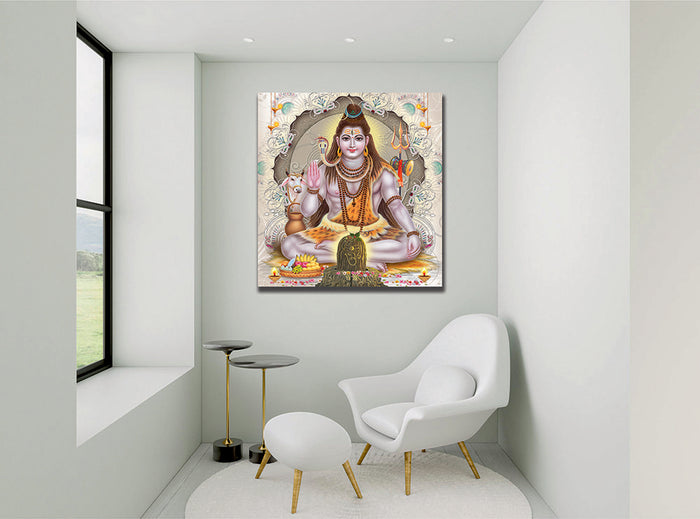 Lord Shiva Colourful Illustration Canvas Wall Art