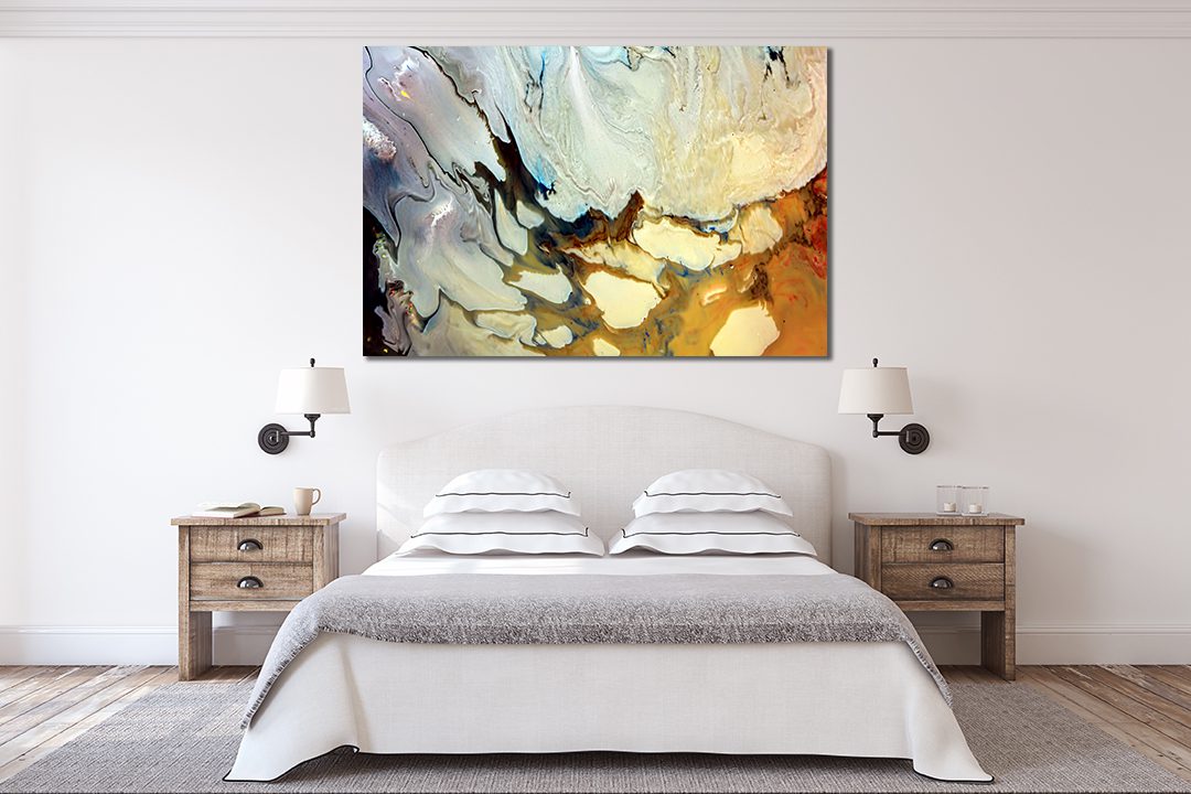 Ink Abstract Shades of Brown Liquid Marble Canvas Print Wall Art