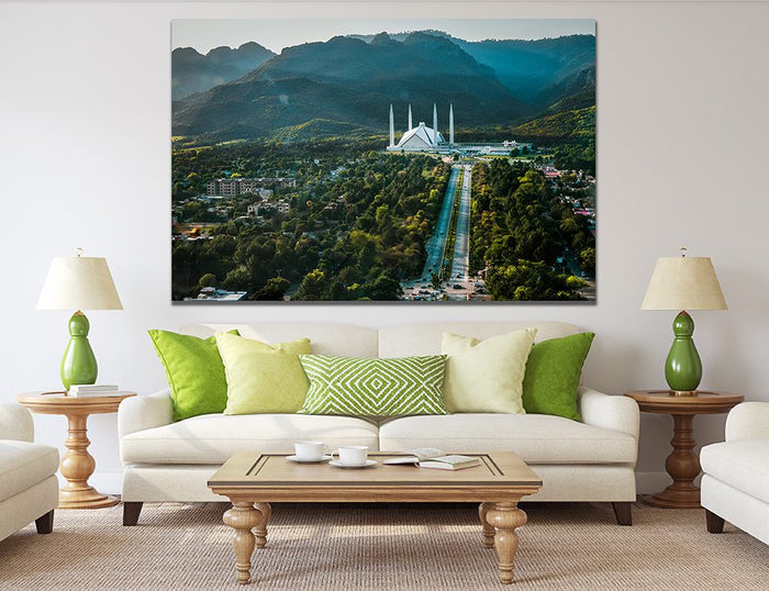 Faisal Mosque Islamabad, Pakistan Canvas Wall Art