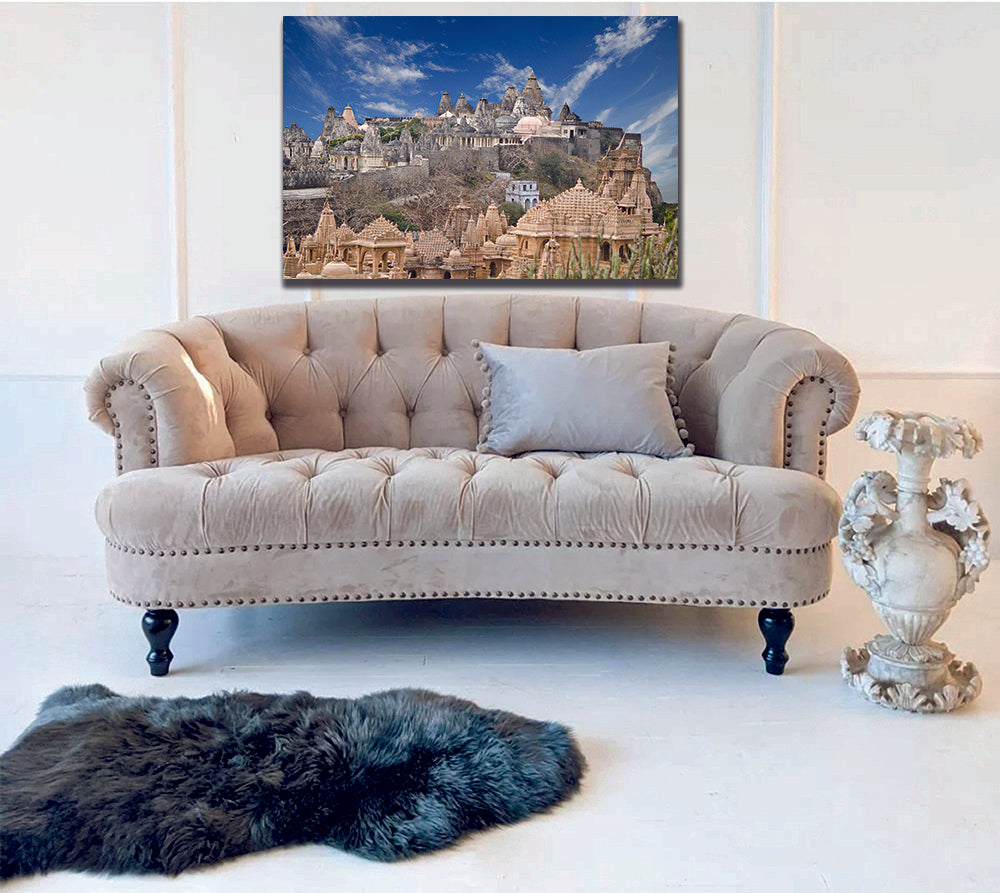 Jain temples, Mount Shatrunjaya, Palitana, Gujarat, India Canvas - MyCanvases