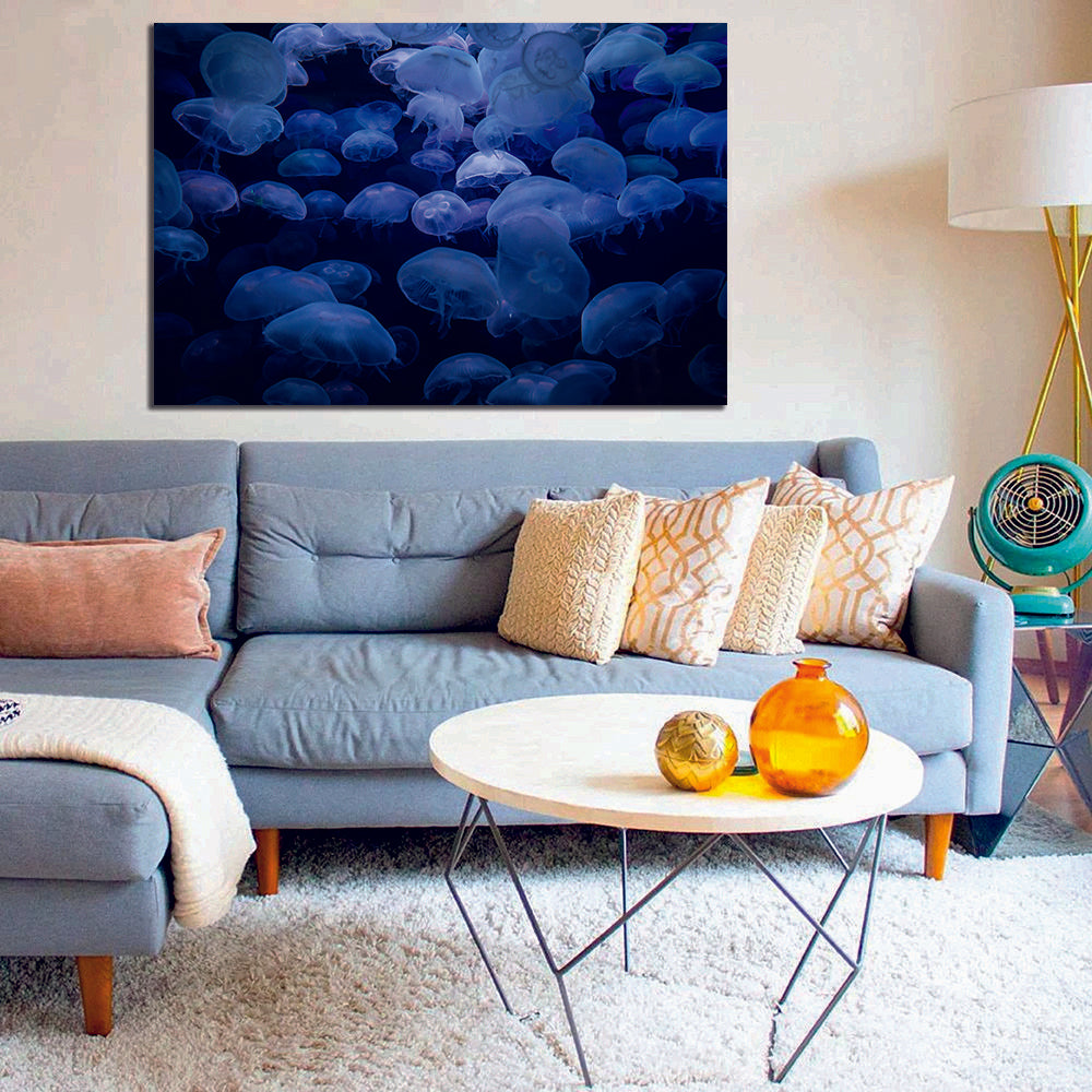 Jellyfish Cluster Sea Canvas Wall Art - My Canvases