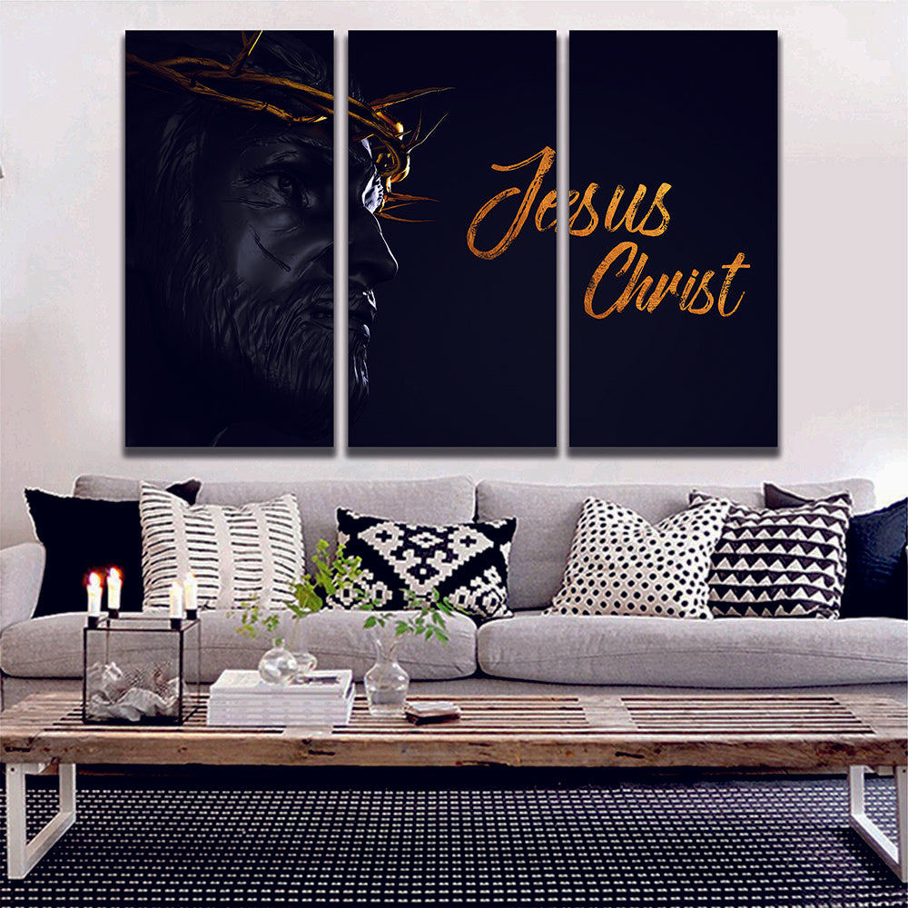 Jesus Christ Gold Crown Abstract Christianity Wall Art