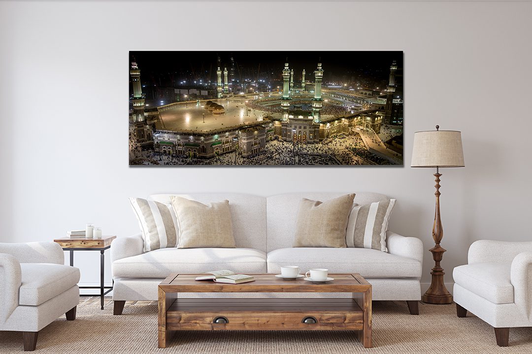 Kaaba, Mecca Panoramic Canvas Print Wall Art - Saudi Arabi