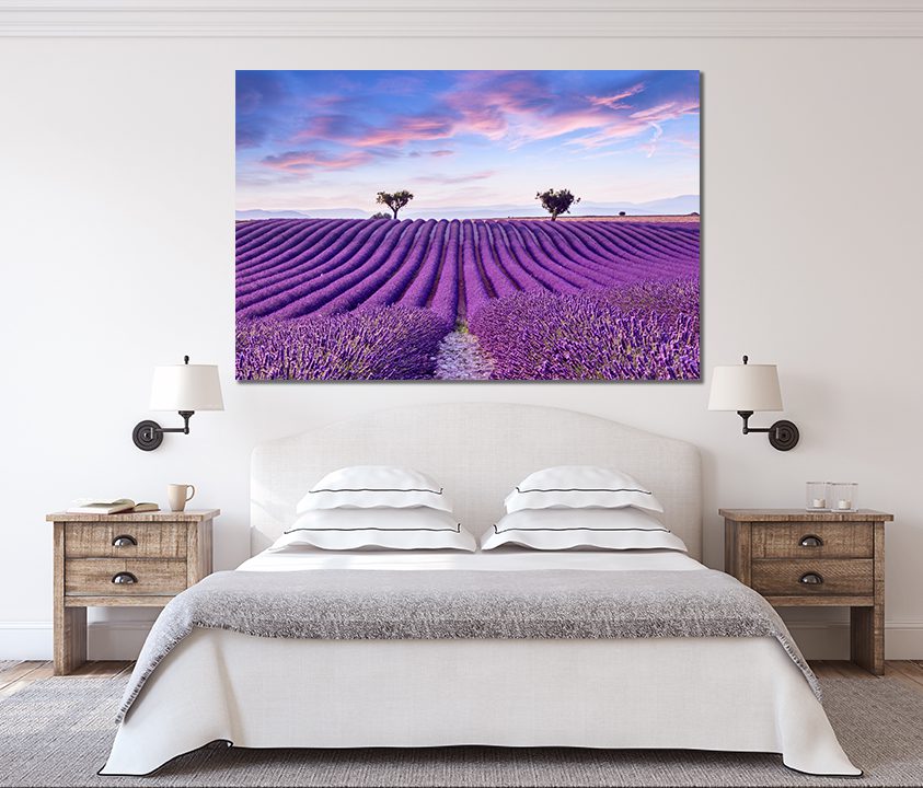 Lavender Field Scene Canvas Wall Art - MyCanvases
