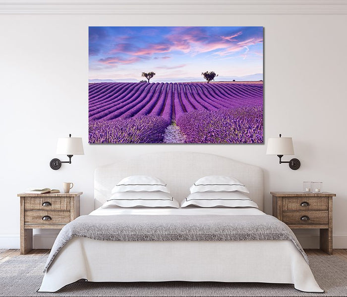 Lavender Field Scene Canvas Wall Art - MyCanvases