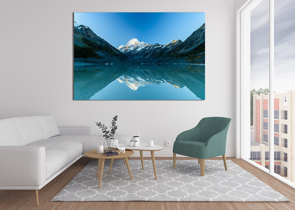 Hooker Lake Mountain Range, New Zealand Canvas Print - MyCanvases