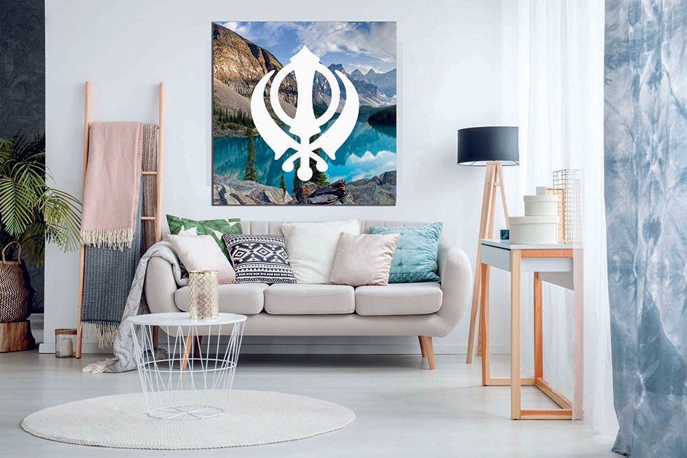 Lake Rock Khanda Sikh Canvas Print Wall Art