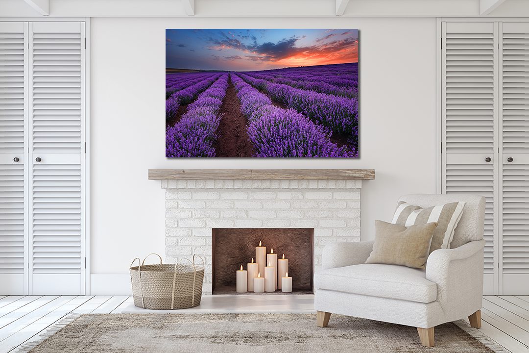 Lavender Fields Sunset Canvas Wall Art - | My Canvases
