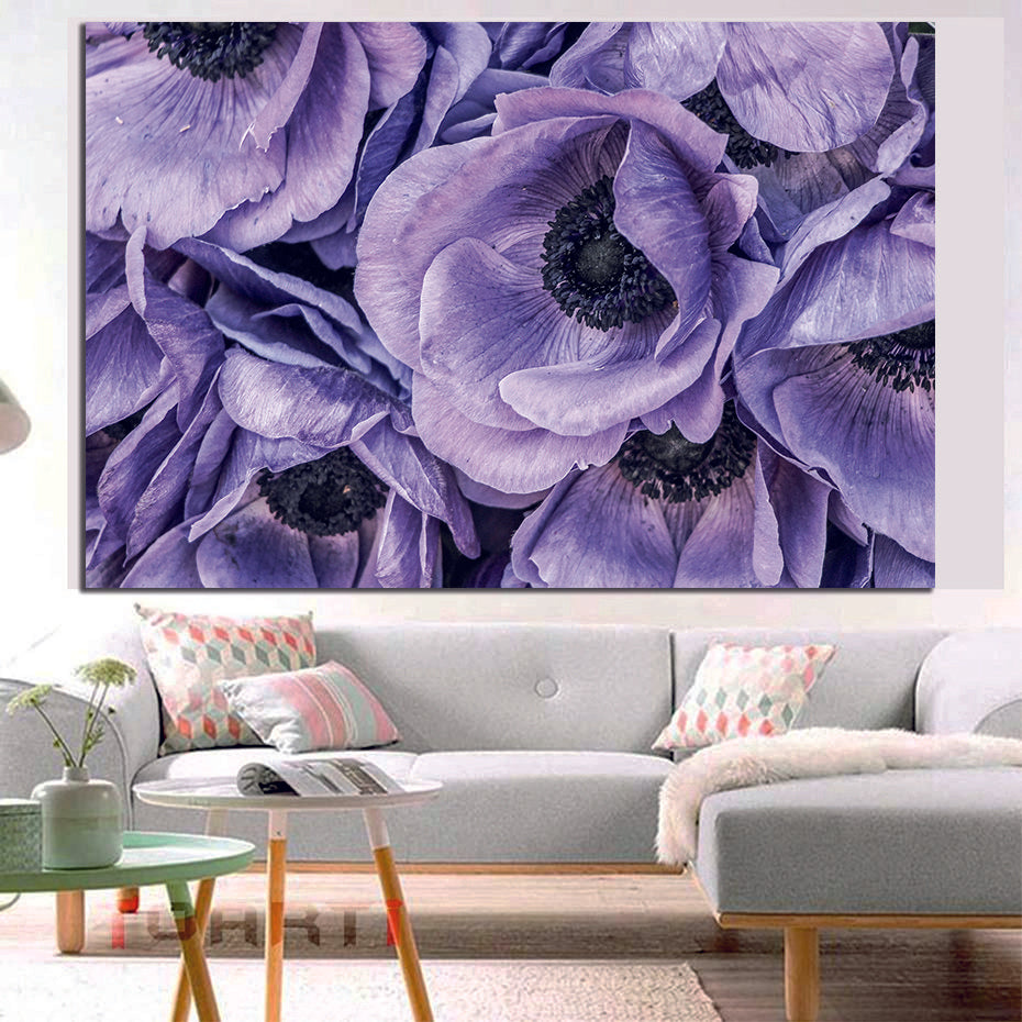 Lilac Flowers Abstract Wall Art Canvas - MyCanvases