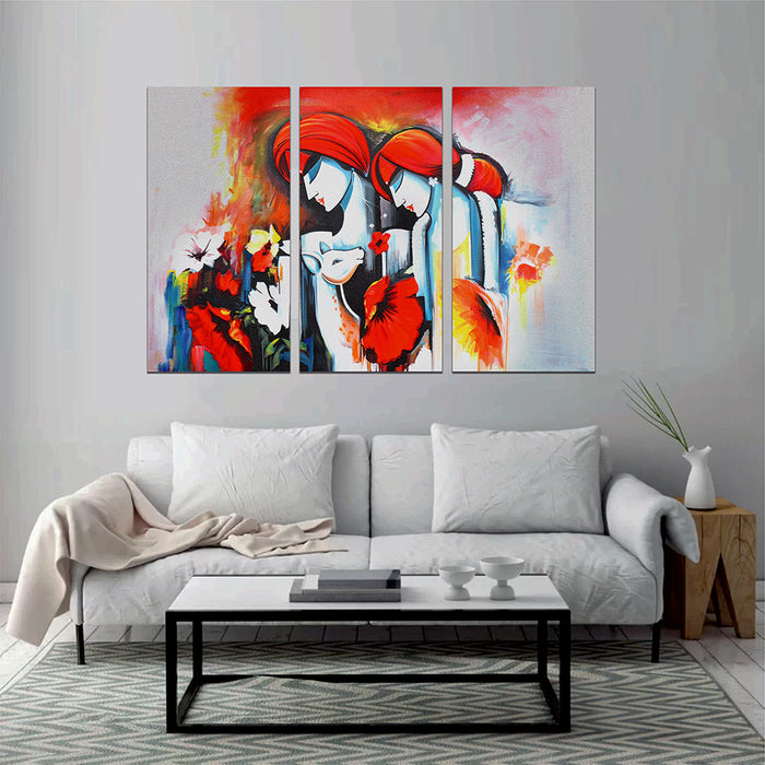 Women Deer Abstract Canvas Print Wall Art