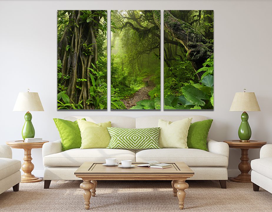 Lush Green Forrest Path Canvas Wall Art