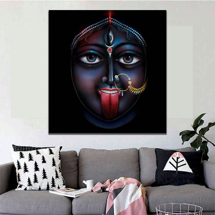 Maa Kali Black Background Canvas Wall Art - MyCanvases
