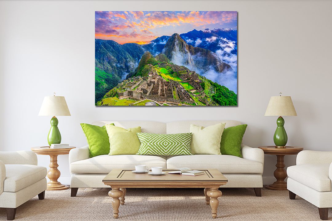 Lost Inca City Machu Picchu Above clouds, Cusco, Peru Canvas