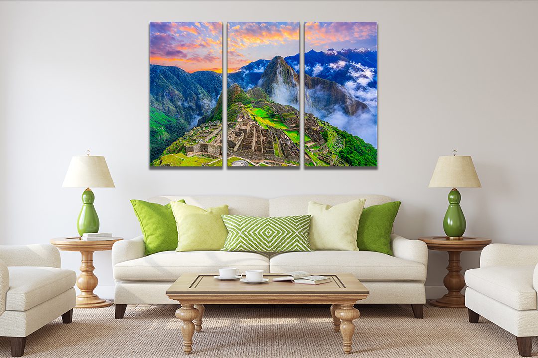 Lost Inca City Machu Picchu Above clouds, Cusco, Peru Canvas