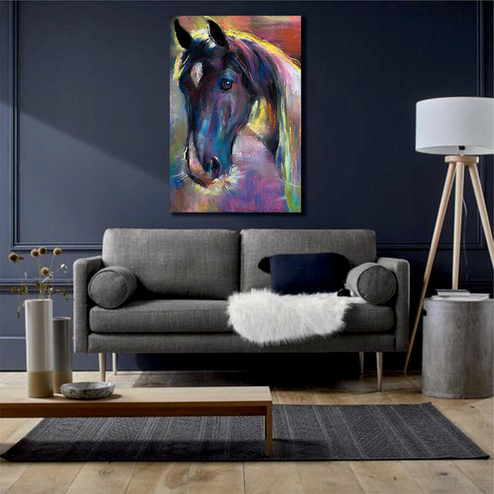 Horse Oil Abstract Multicolour Canvas Wall Art - | MyCanvases