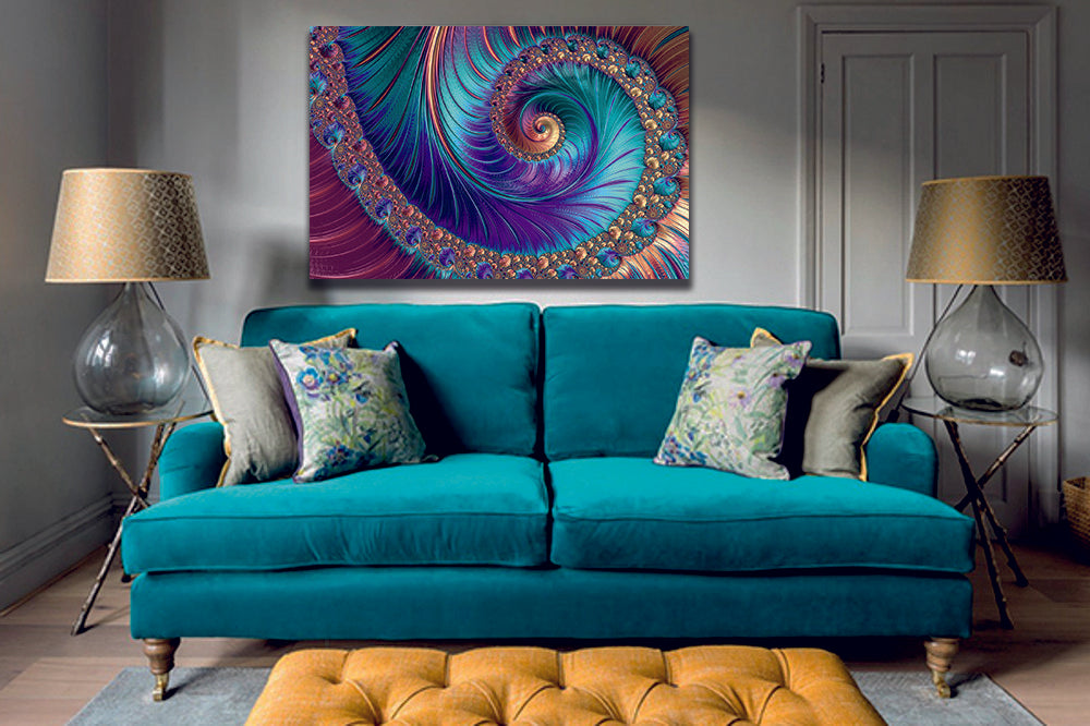 Abstract Colourful Peacock Feather Canvas - MyCanvases
