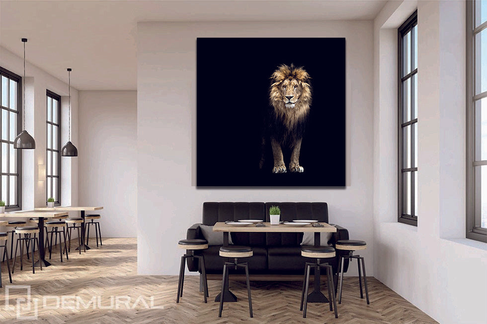Lion Black Background Canvas Wall Art | My Canvases