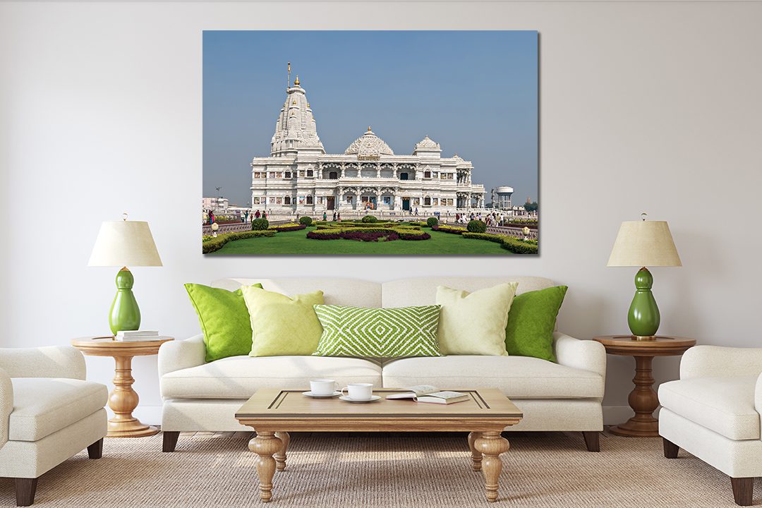Prem Mandir temple Vrindavan, Mathura India Canvas Print - MyCanvases