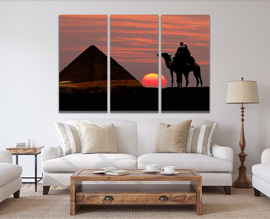 The Pyramids Giza Camel Canvas Print